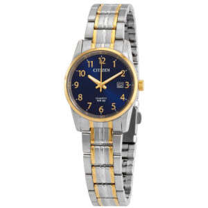Home citizen quartz blue dial two tone ladies watch eu6004 56l
