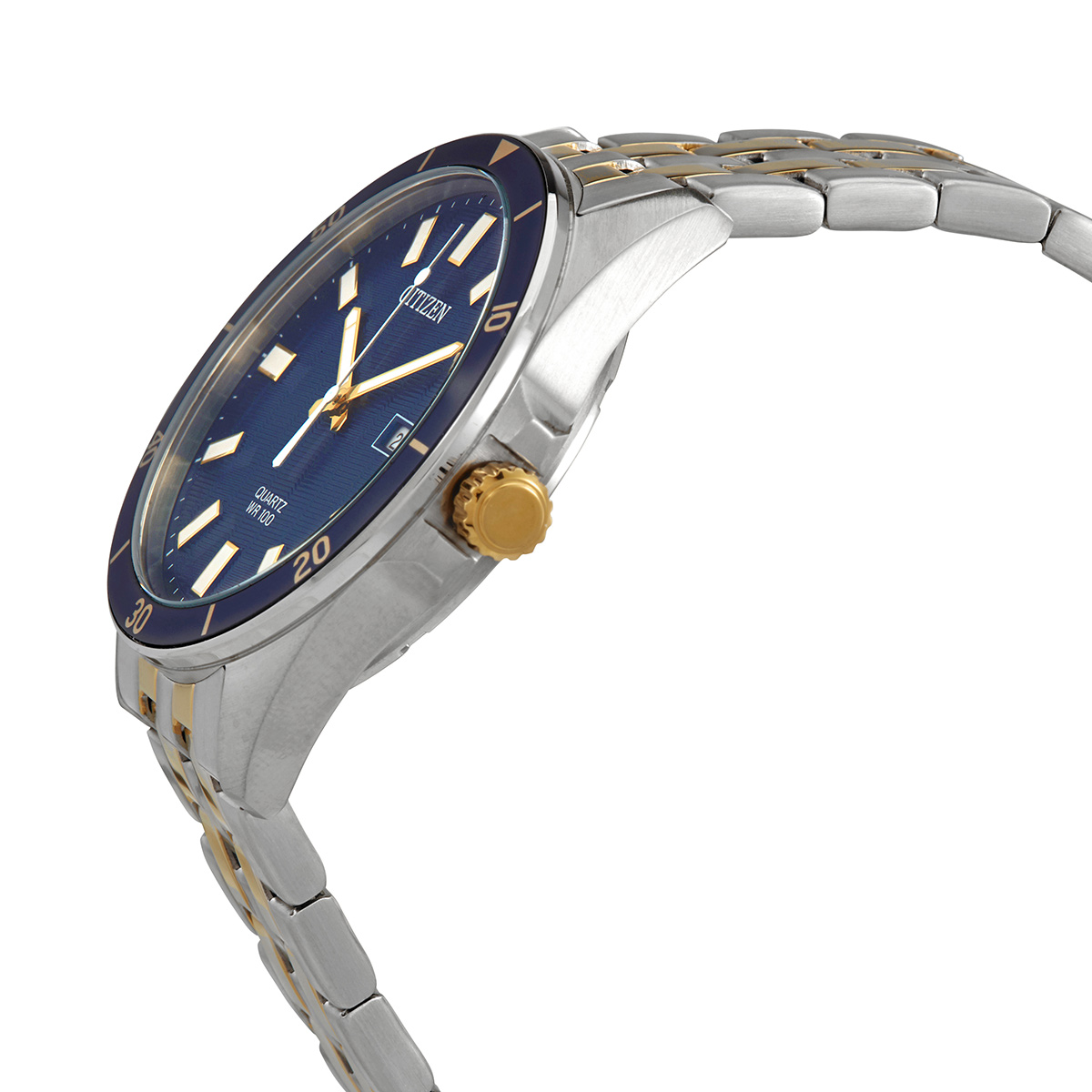 citizen quartz blue dial two tone men's watch bi5054 53l citizen quartz blue dial two tone men's watch bi5054 53l
