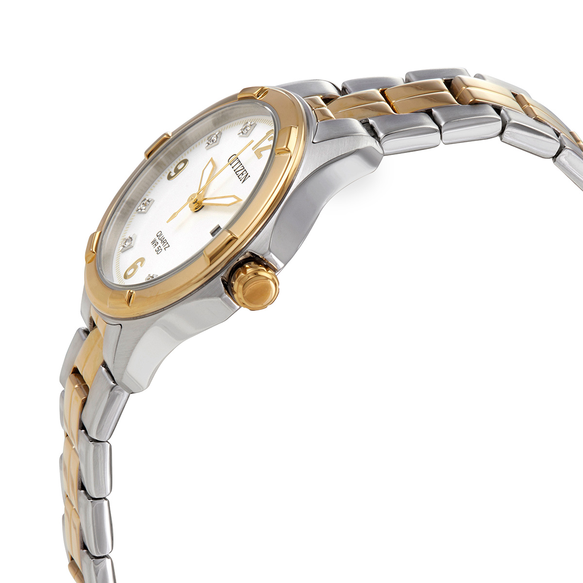 citizen quartz crystal white dial two tone ladies watch eu6084 57a citizen quartz crystal white dial two tone ladies watch eu6084 57a