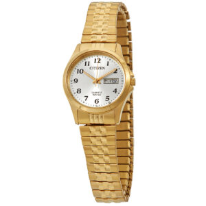 Home citizen quartz gold dial ladies watch eq2002 91p