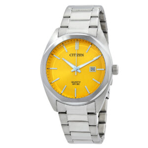 citizen quartz men's yellow dial watch bi5110 54z