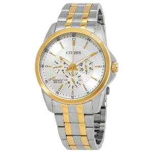 Витрина citizen quartz silver dial two tone men's watch ag8346 51a