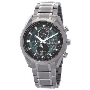 Home citizen radiocontrolado perpetual chronograph quartz green dial men's watch by1010 81x