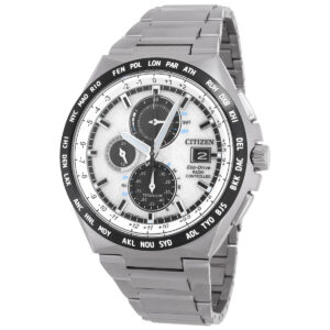 citizen radio controlled perpetual world time silver dial men's watch at8238 84a