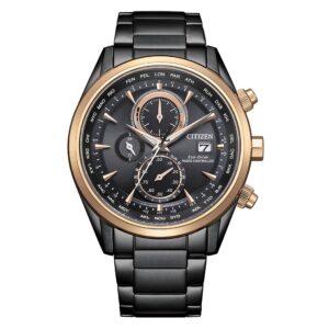 Витрина citizen radio controlled world time chronograph black dial men's watch at8268 83e