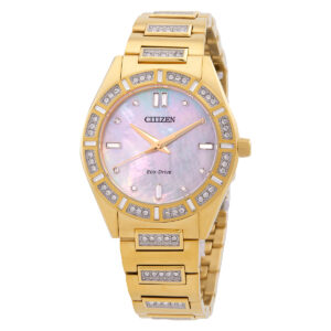 Home citizen silhouette crystal eco drive ladies watch em1022 51d