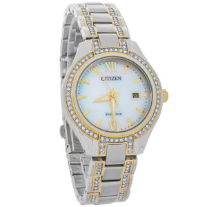 Home citizen silhouette mother of pearl dial ladies watch fe1234 50d