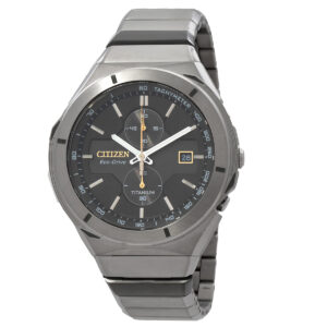 Витрина citizen super titanium armor chronograph black dial men's watch ca7058 55e