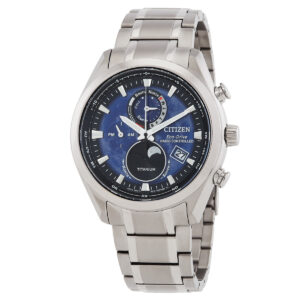 citizen tsuki yomi a t eco drive perpetual world time blue dial men's watch by1010 81l