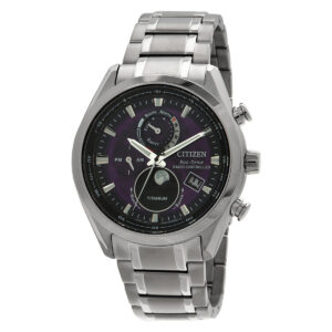 citizen tsuki yomi a t perpetual world time purple dial men's watch by1010 81z