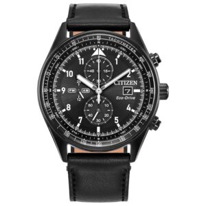 Витрина citizen weekender chronograph quartz black dial men's watch ca0775 01e