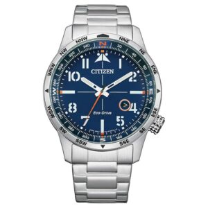 citizen weekender eco drive blue dial men's watch bm7550 52l