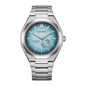 citizen zenshin 60 automatic light blue dial men's watch nk5020 58l