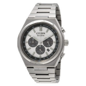 citizen zenshin chrono chronograph silver dial men's watch ca4610 85a