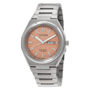 Витрина citizen zenshin three hand orange dial men's watch aw0130 85z