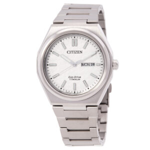 citizen zenshin three hand white dial watch aw0130 85a