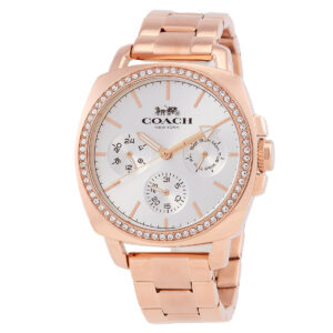 coach boyfriend chronograph quartz crystal silver dial ladies watch 14503949