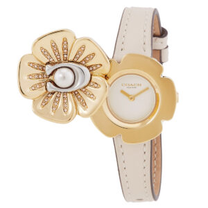 coach tea rose quartz silver dial ladies watch 14504151
