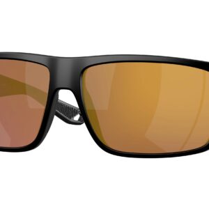costa del mar fly line gold mirror polarized glass rectangular men's sunglasses 6s9129 912905 64