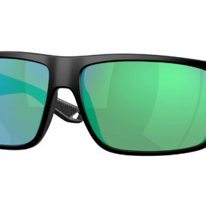 costa del mar fly line green mirror polarized glass rectangular men's sunglasses 6s9129 912903 64