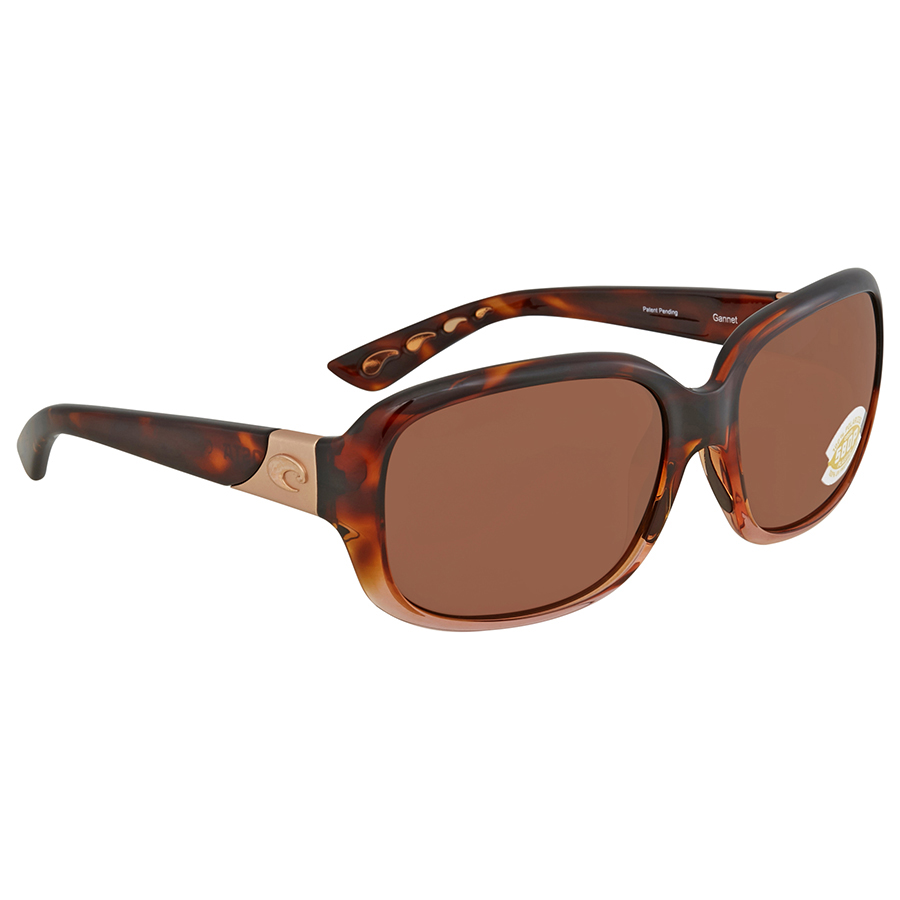 costa del mar gannet copper polarized rectangular ladies sunglasses gnt 120 ocp 58 costa del mar gannet copper polarized rectangular ladies sunglasses gnt 120 ocp 58
