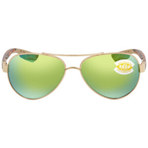 Home costa del mar loreto green mirror polarized polycarbonate pilot ladies sunglasses lr 64 ogmp 56