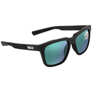 Home costa del mar pescador green mirror polarized glass square men's sunglasses 6s9029 902902 55