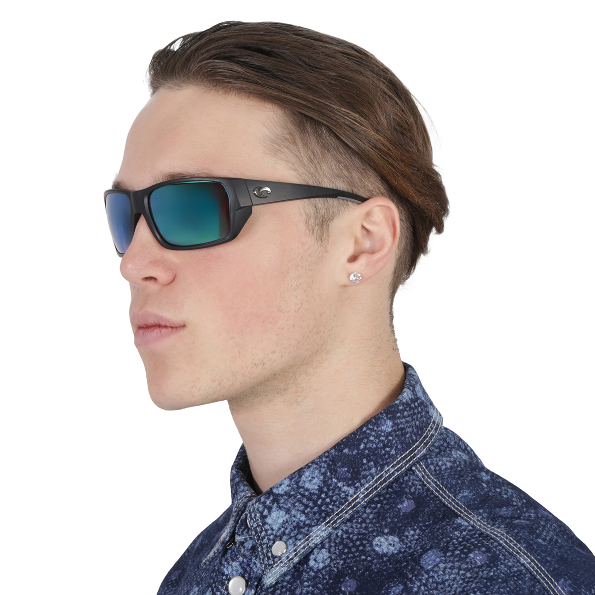 costa del mar tailfin green mirror polarized glass rectangular men's sunglasses 6s9113 911303 60 costa del mar tailfin green mirror polarized glass rectangular men's sunglasses 6s9113 911303 60