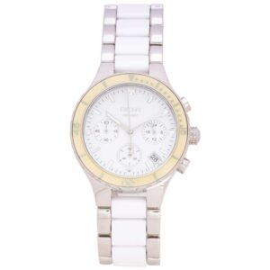Home dkny chronograph wite dial steel and ceramic bracelet ladies watch ny8502