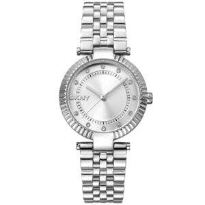 dkny fashion silver tone dial ladies watch dk1l042m0035
