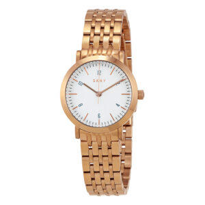 dkny minetta white dial rose gold tone ladies watch ny2511