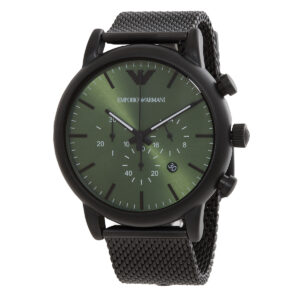 Home emporio armani chronograph quartz green dial men's watch ar11470