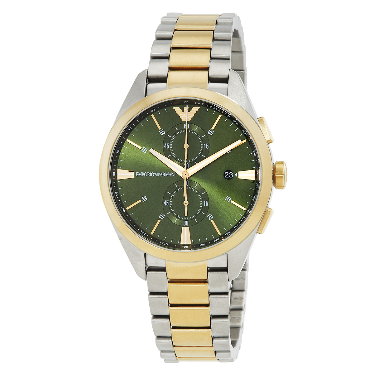 emporio armani chronograph quartz green dial two tone men's watch ar11511 emporio armani chronograph quartz green dial two tone men's watch ar11511