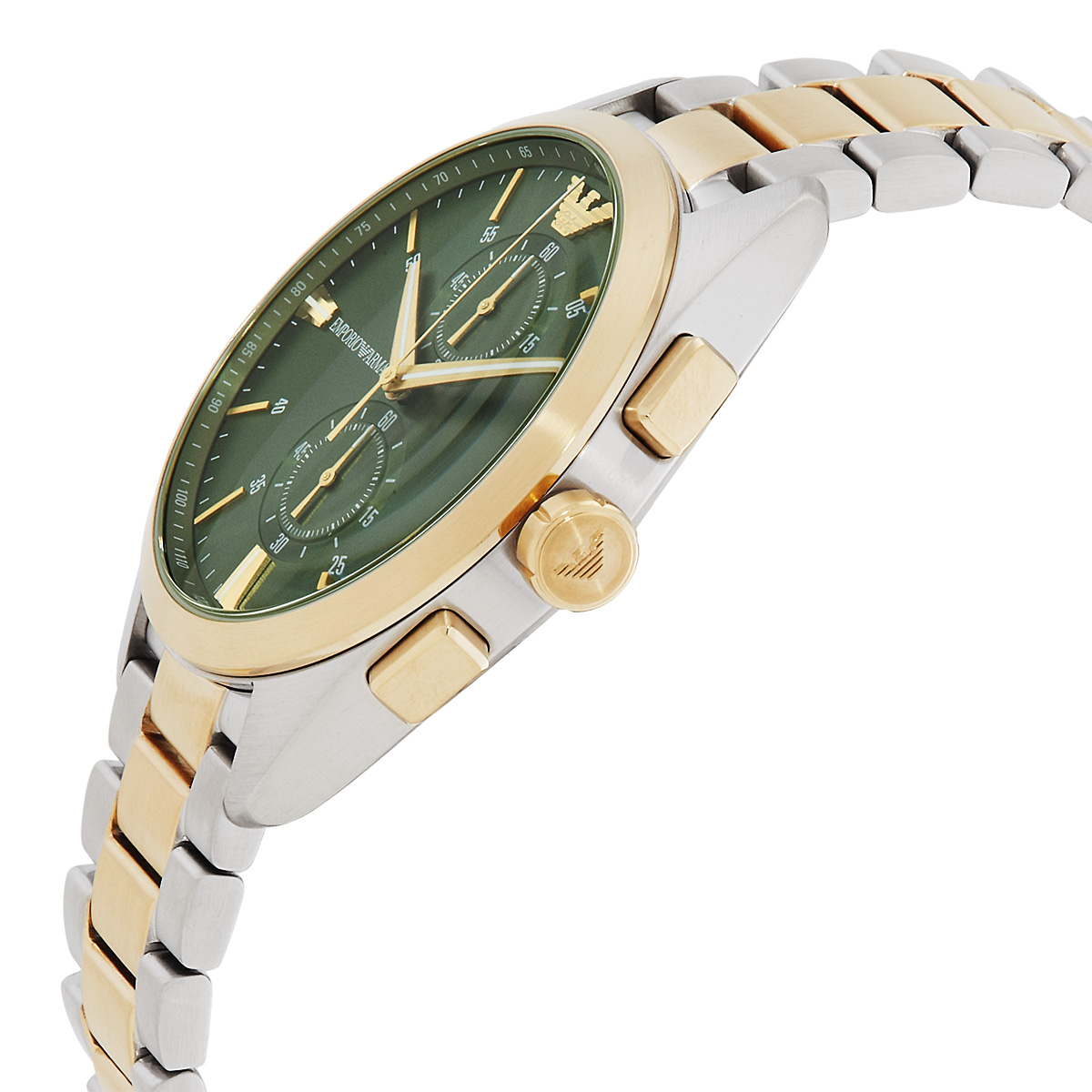 emporio armani chronograph quartz green dial two tone men's watch ar11511 emporio armani chronograph quartz green dial two tone men's watch ar11511