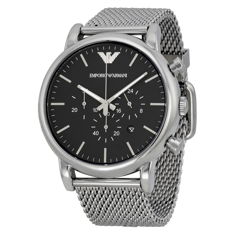 emporio armani classic chronograph black dial men's watch ar1808 emporio armani classic chronograph black dial men's watch ar1808