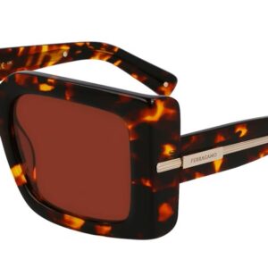 Home ferragamo brown square ladies sunglasses sf2032s 242 55