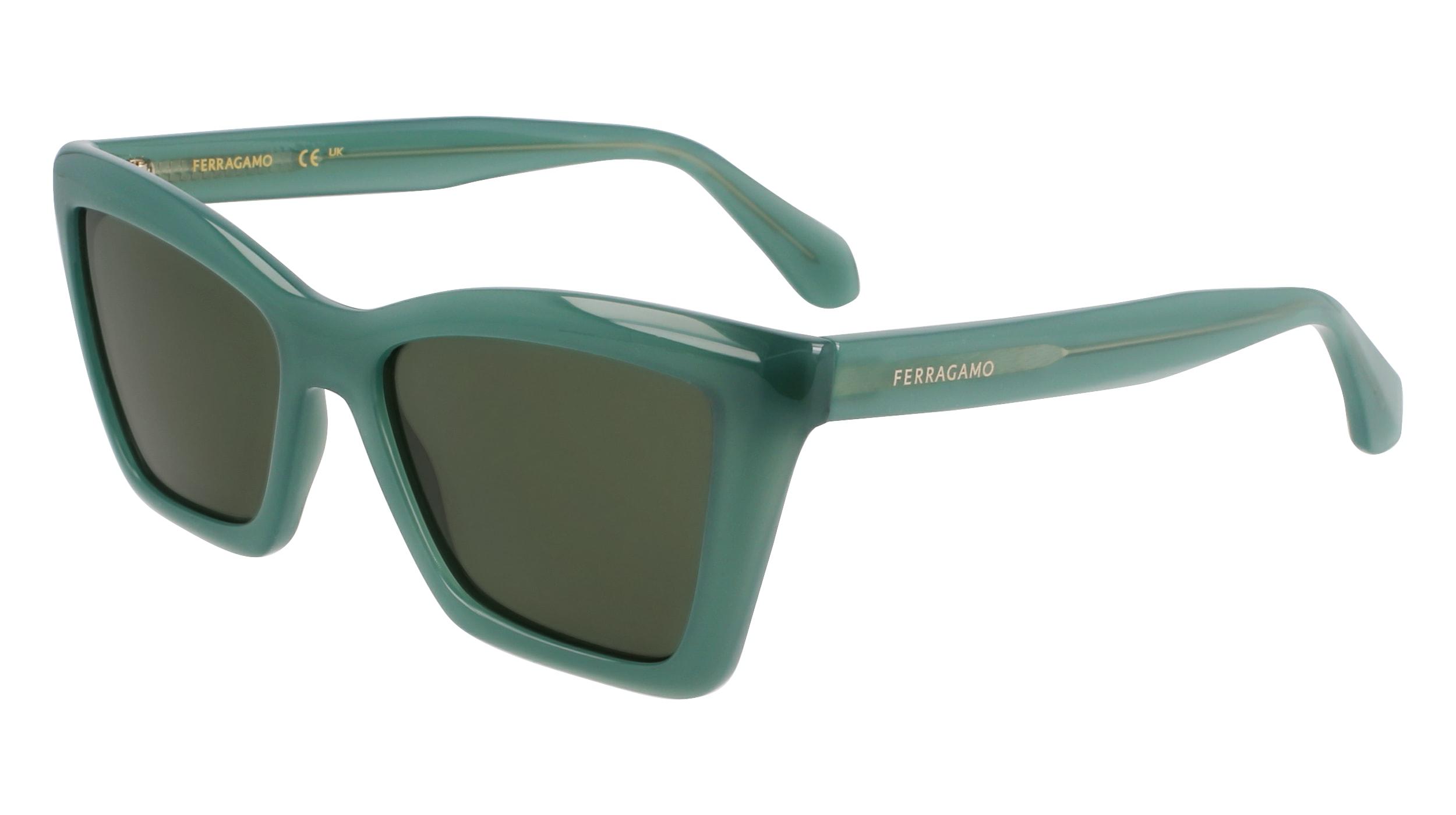 ferragamo green cat eye ladies sunglasses sf2039se 339 53 ferragamo green cat eye ladies sunglasses sf2039se 339 53