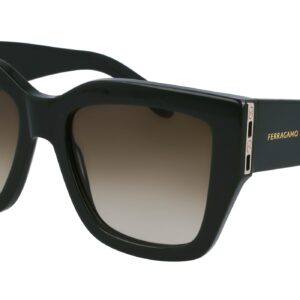 Home ferragamo green gradient square ladies sunglasses sf1104s 302 55