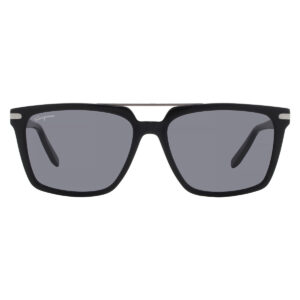 ferragamo grey square men's sunglasses sf1037s 001 57