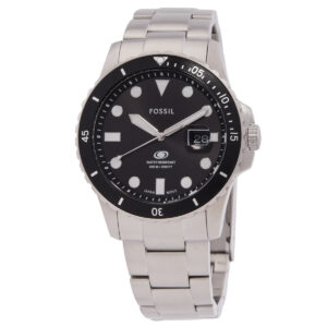 Home fossil blue dive quartz black dial men's watch fs6032