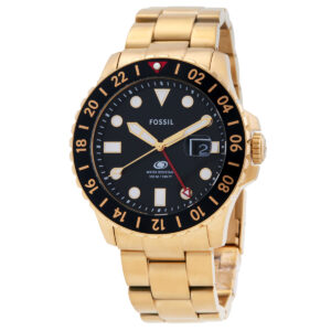 Home fossil blue gmt black dial men's watch fs5990