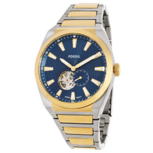 fossil everett automatic blue dial men's watch me3275