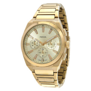fossil everett chronograph quartz gold dial men's watch fs6119