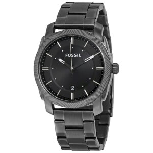 fossil machine black dial smoke ion plated men's watch fs4774