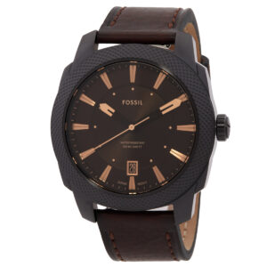 fossil machine quartz brown dial men's watch fs5972