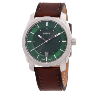 fossil machine quartz green dial men's watch fs6085