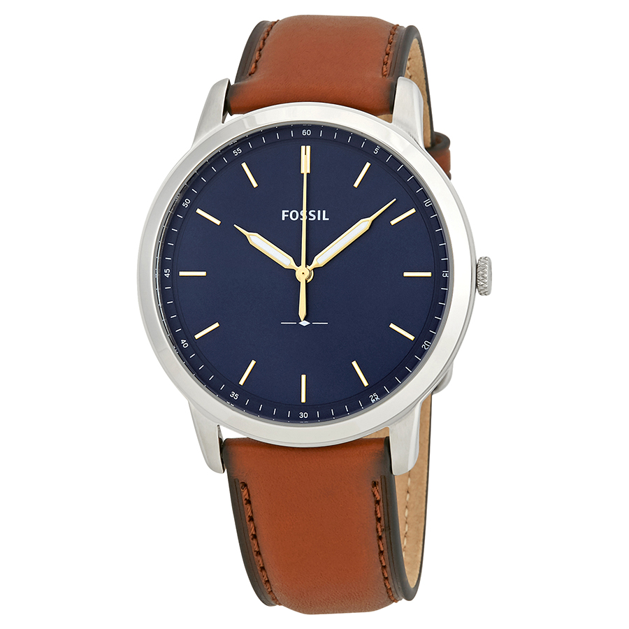 fossil minimalist blue dial brown leather men's watch fs5304 fossil minimalist blue dial brown leather men's watch fs5304