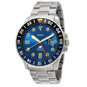 fossil quartz blue dial men's watch fs5991