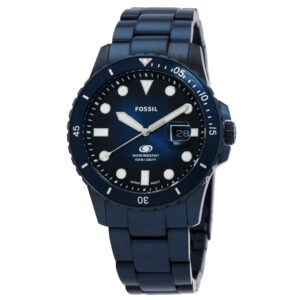 Home fossil quartz blue dial men's watch fs6166