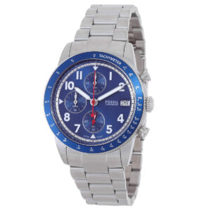 Home fossil sport tourer chronograph quartz blue dial men's watch fs6047